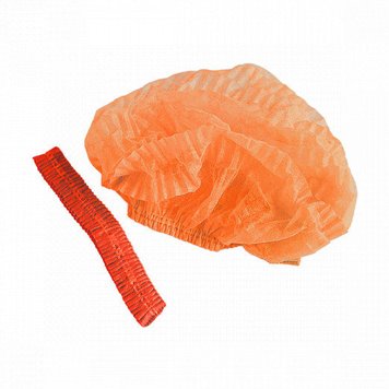 Шапочка одноразовая оранжевая 100 шт/уп 00732 фото