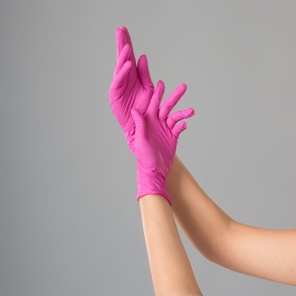 Перчатки нитриловые розовые Polix PRO&MED 100шт./уп. - S 00499 фото